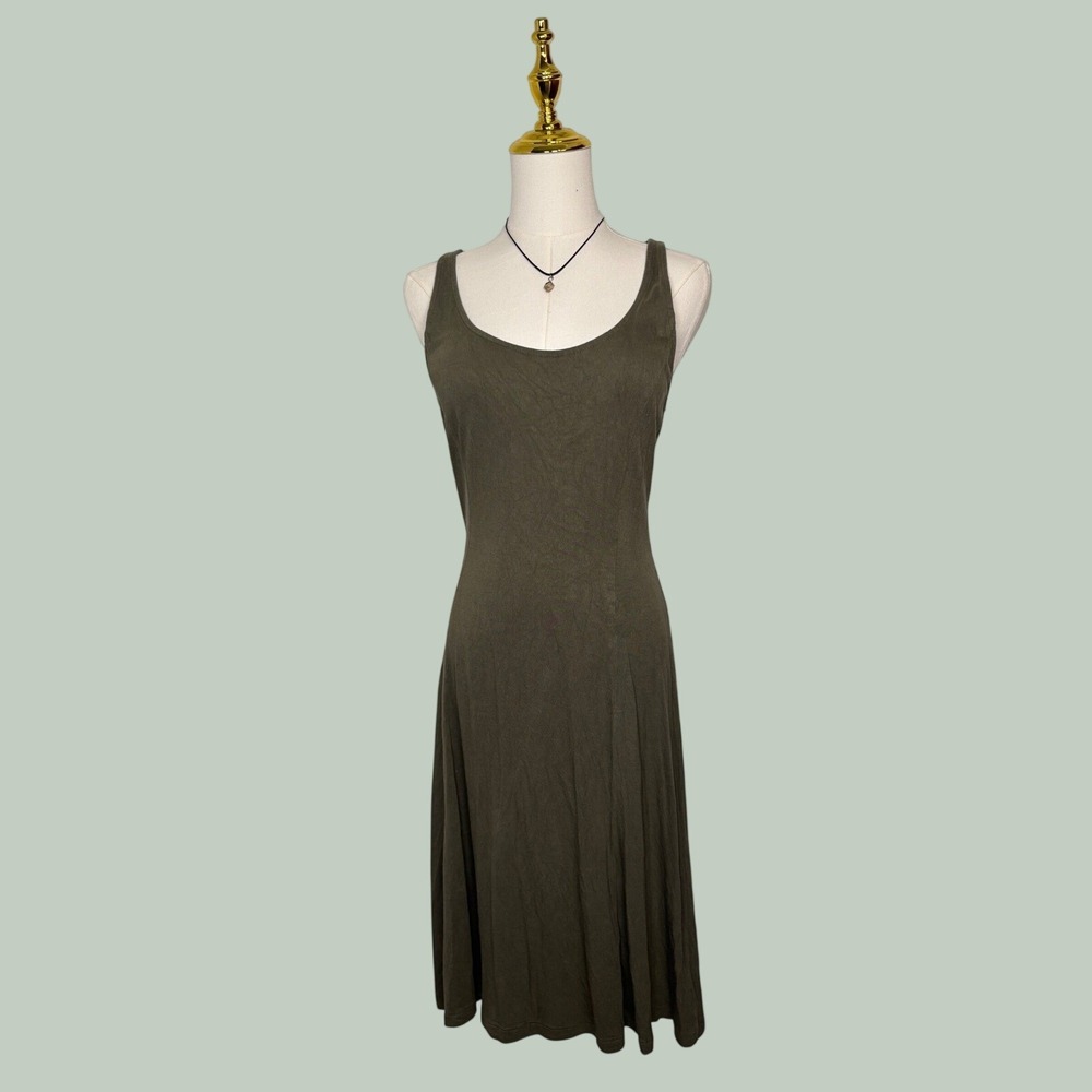 old navy forest‎ green midi flowy dress boho grunge whimsigoth fairy granola y2k